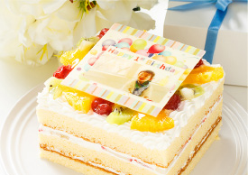 満一歳のお祝い　写真入りケーキ4号